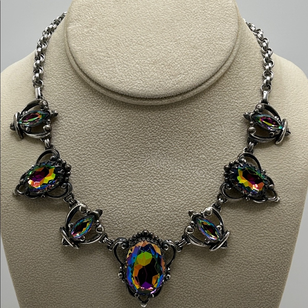 Designer Elsa Schiaparelli Signed Watermelon Tourmaline Vintage Demi-Parure